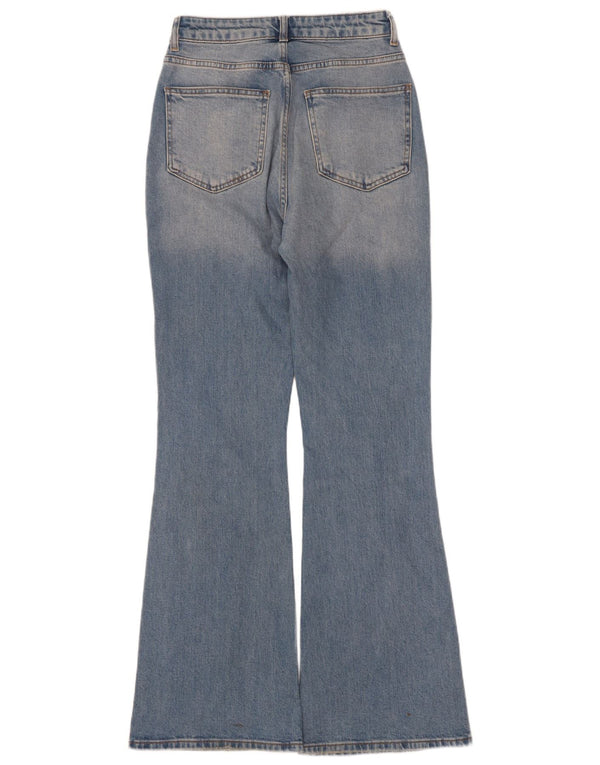 Jeans flare feminino vintage EU 36 pequeno W25 L32 algodão azul