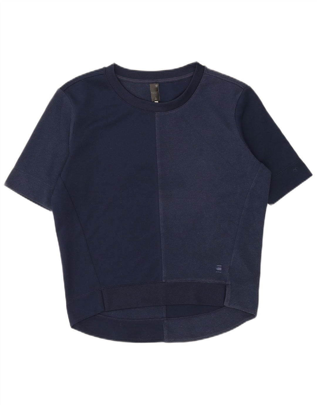 Camiseta feminina grande G-Star UK 10 pequena azul marinho poliéster