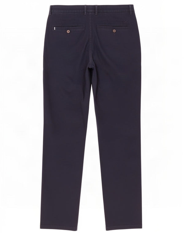 Crew Clothing Mens Slim Fit Chino Calças W34 L33 Azul Marinho Algodão