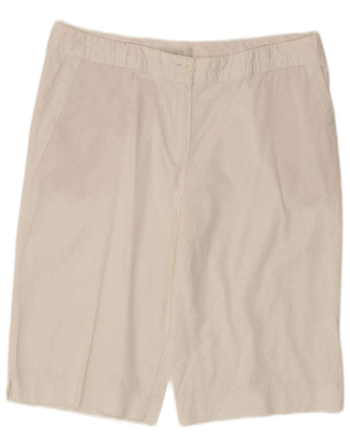 Bermuda feminina Marks & Spencer UK 16 grande W36 algodão branco