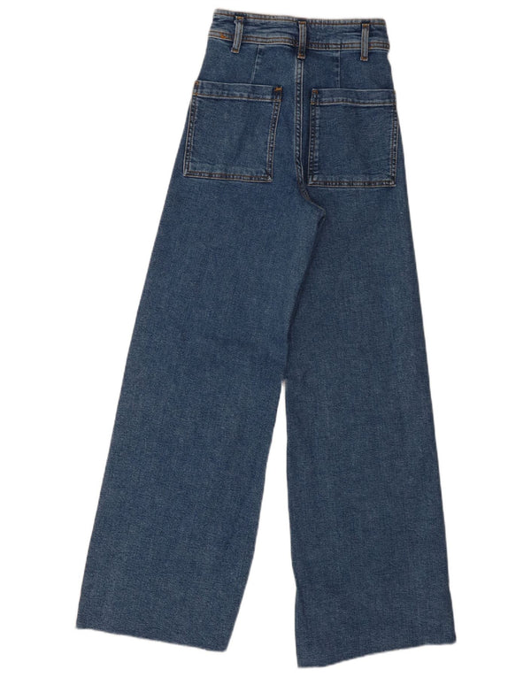 Calça jeans feminina Zara The Marine reta cintura alta EU 32 2XS W22 L29 azul