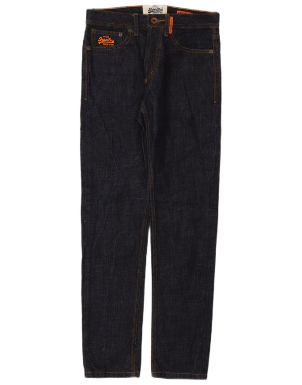 Superdry Mens Slim Jeans W28 L30 Azul Marinho Algodão