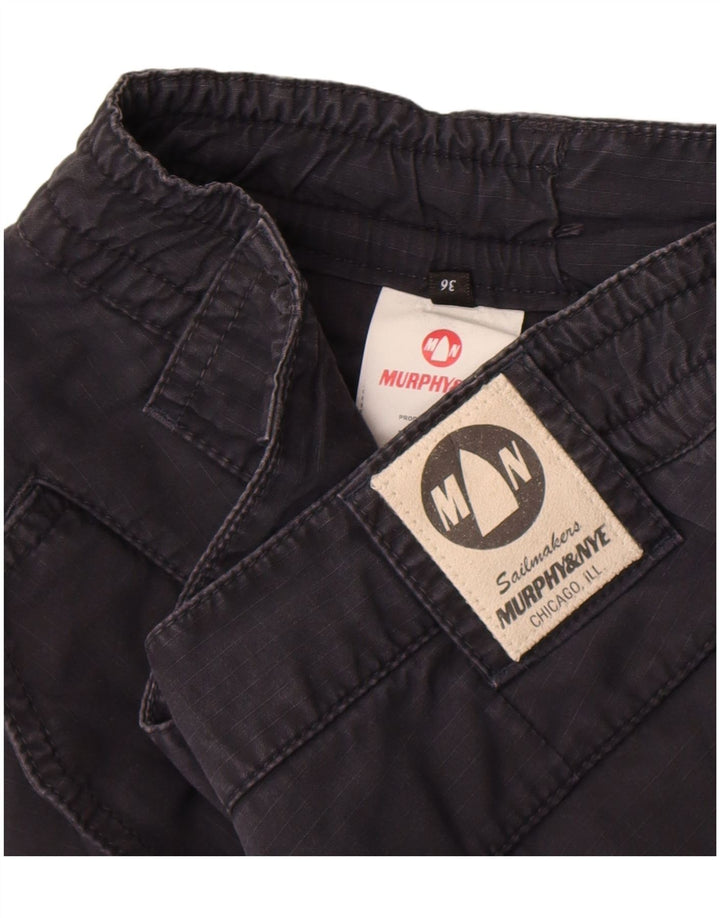 Shorts cargo masculino Murphy & Nye W36 grande algodão azul marinho