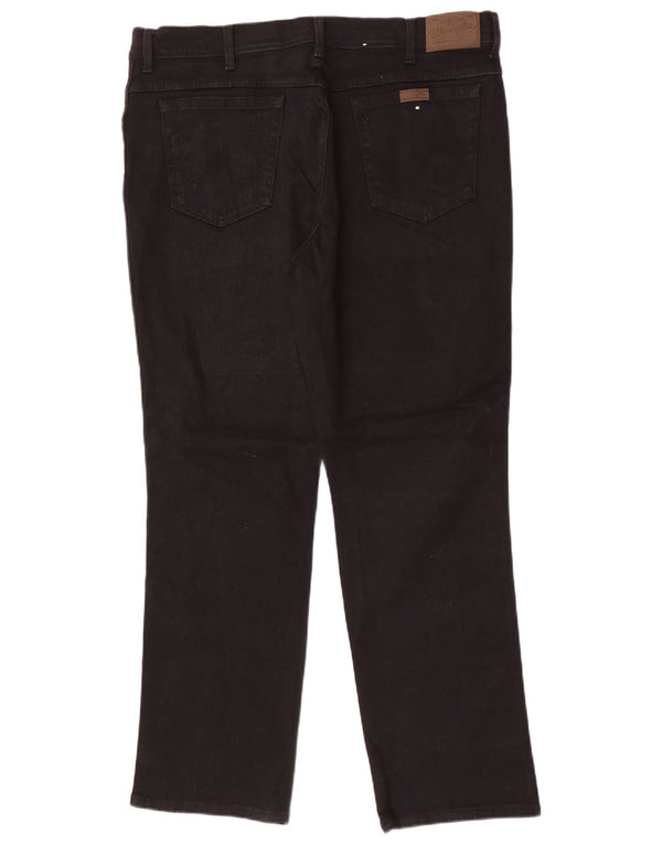 Wrangler masculino regular fit jeans reto W40 L32 algodão preto