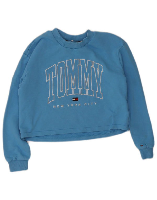 Tommy Hilfiger Boys Graphic Crop Hoodie Jumper 13-14 anos Azul