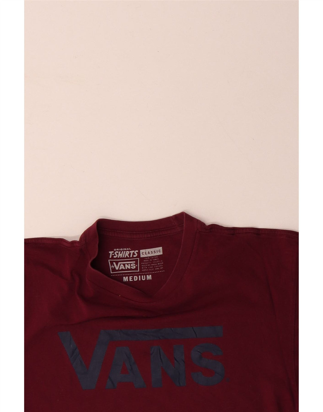 Camiseta VANS masculina gráfica Top médio algodão Borgonha
