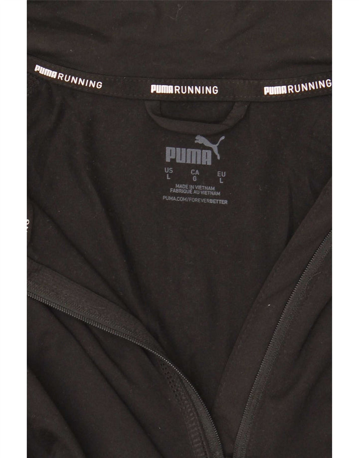 Puma Mens Zip Neck Pullover Treino Top Grande Preto