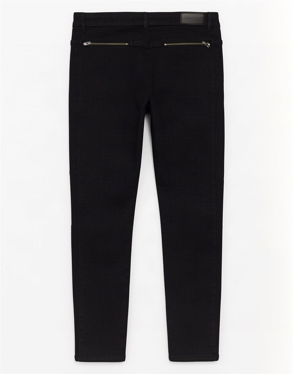 Calça feminina de couro slim Calvin Klein W28 L27 preta