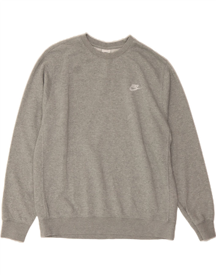 NIKE Mens Moletom Jumper Grande Algodão Cinza