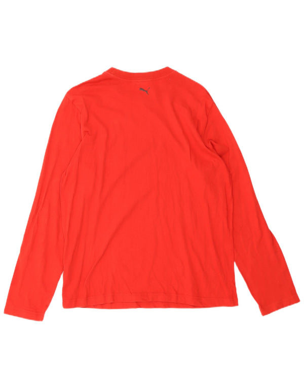 Puma Boys Graphic Top manga comprida 15-16 anos 2XL algodão vermelho