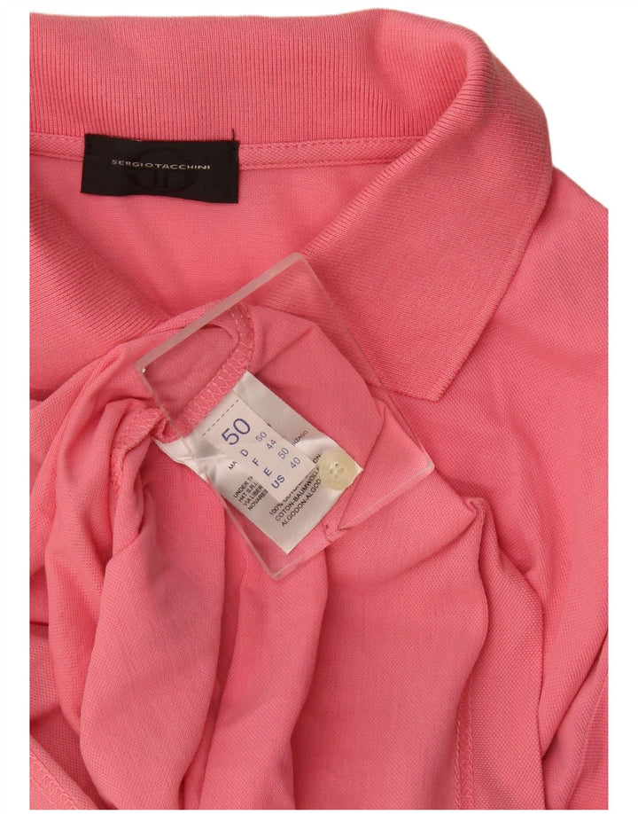 Camisa polo masculina Sergio Tacchini IT 50 algodão rosa médio