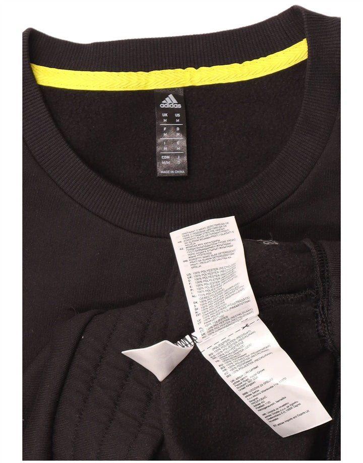 Adidas masculino gráfico moletom jumper médio preto colorblock poliéster