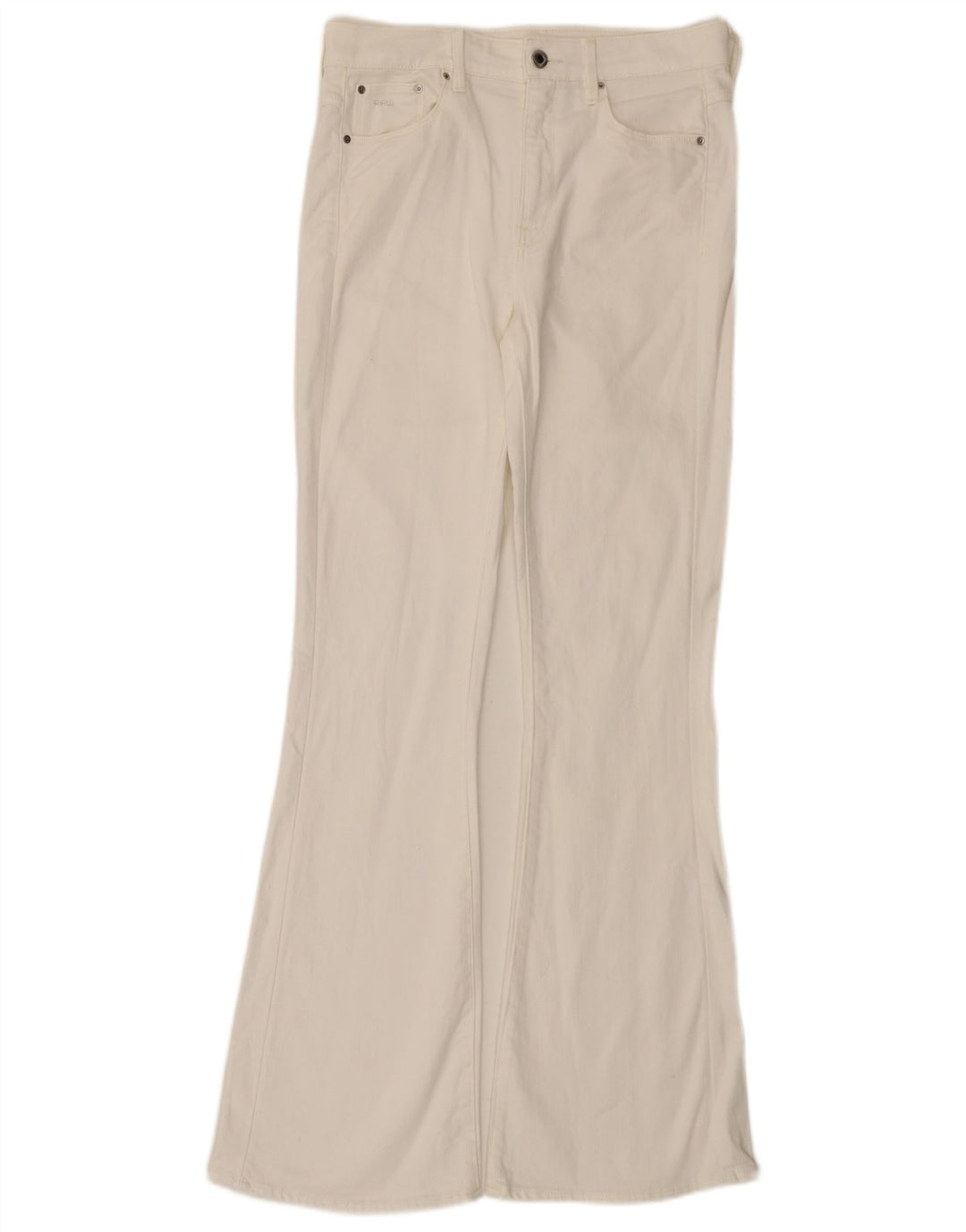 Calça jeans feminina G-Star 3301 cintura alta larga W30 L33 branca