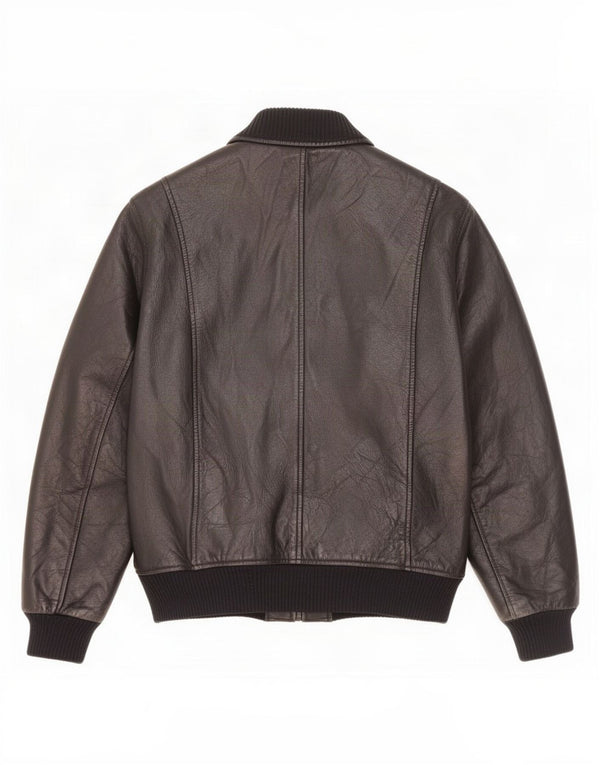 Jaqueta de couro masculina vintage UK 38 média preta