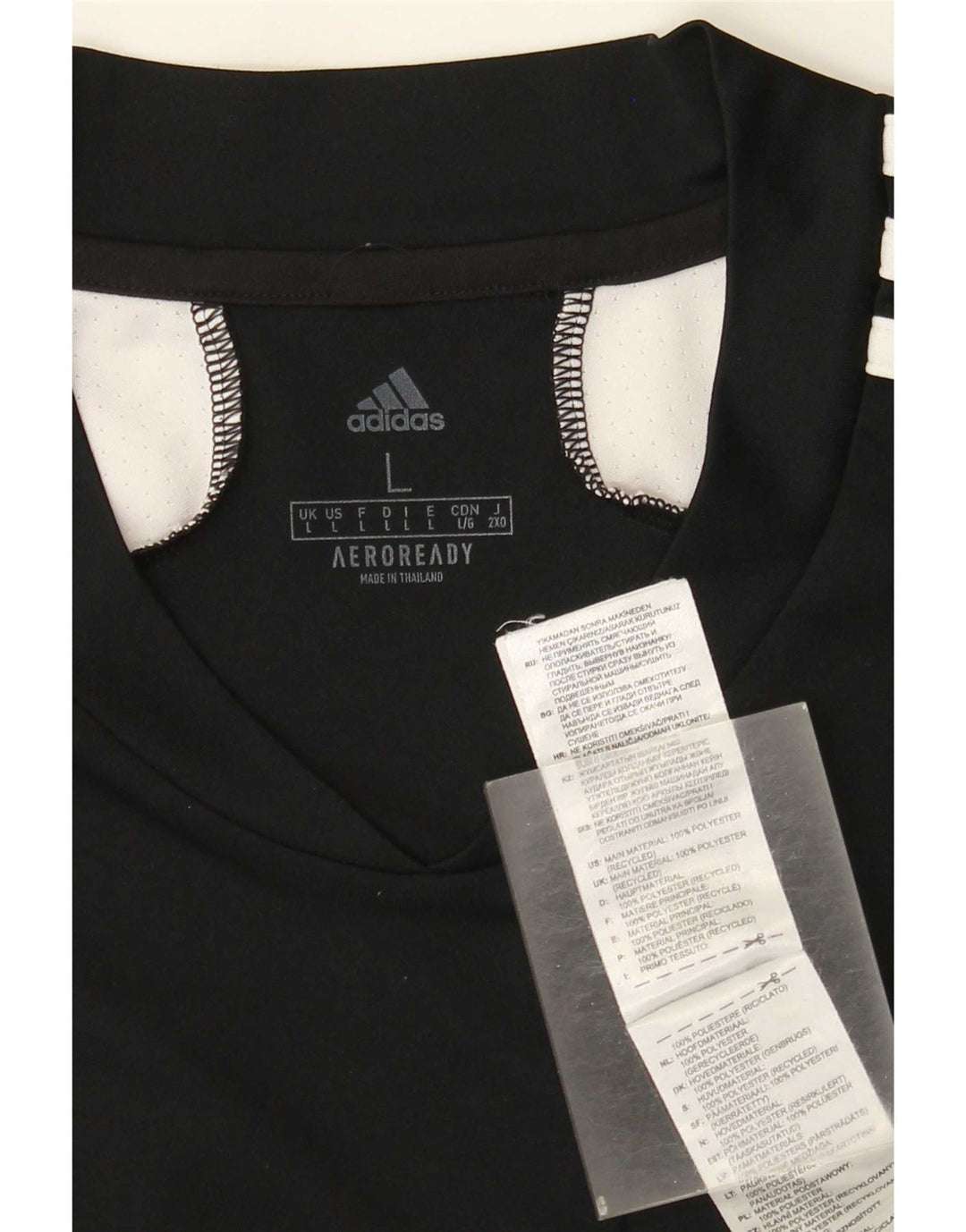 Adidas Mens Aeroready Camiseta Top Grande Preto Colorblock Poliéster