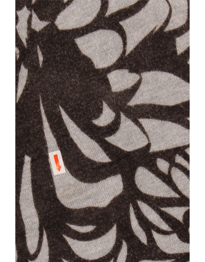 Suéter feminino MOSSIMO com gola canoa e gola redonda Reino Unido 16/18 grande cinza floral