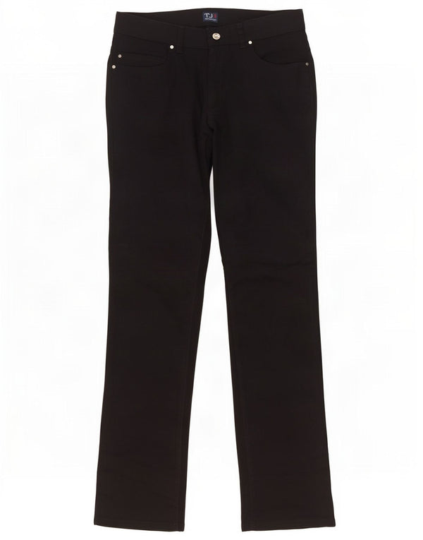 Calça feminina casual reta Trussardi W28 L33 algodão azul marinho