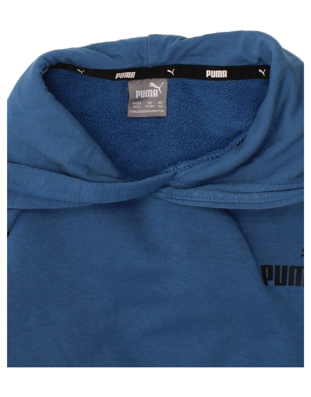 PUMA Boys Graphic Hoodie Jumper 11-12 Years  Blue Cotton Vintage Puma and Second-Hand Puma from Messina Hembry 