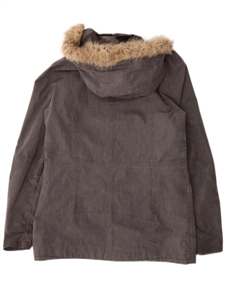 Jaqueta parka feminina com capuz JACK WOLFSKIN Reino Unido 10 poliéster cinza pequeno