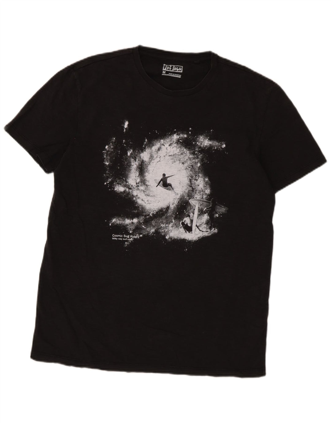 Camiseta gráfica masculina Fat Face Top médio algodão preto