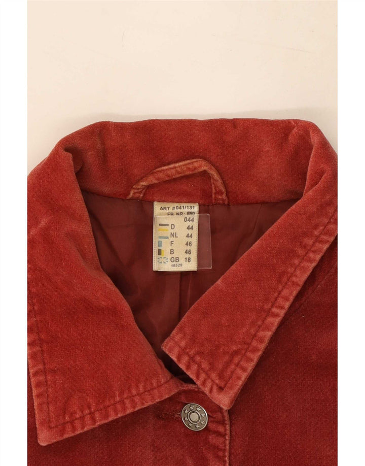 Jaqueta utilitária feminina vintage UK 18 XL algodão vermelho