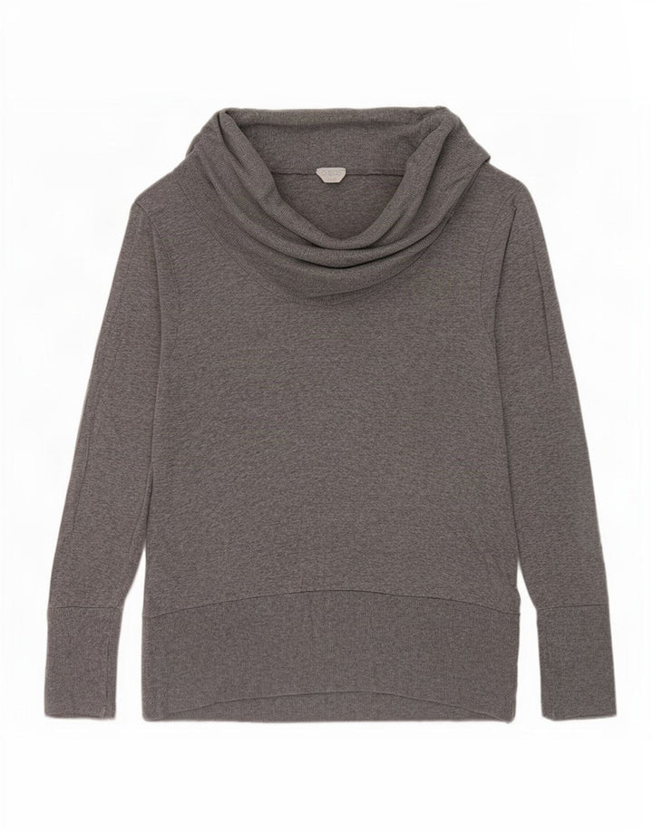 Top feminino Oasis manga comprida UK 16 grande cinza