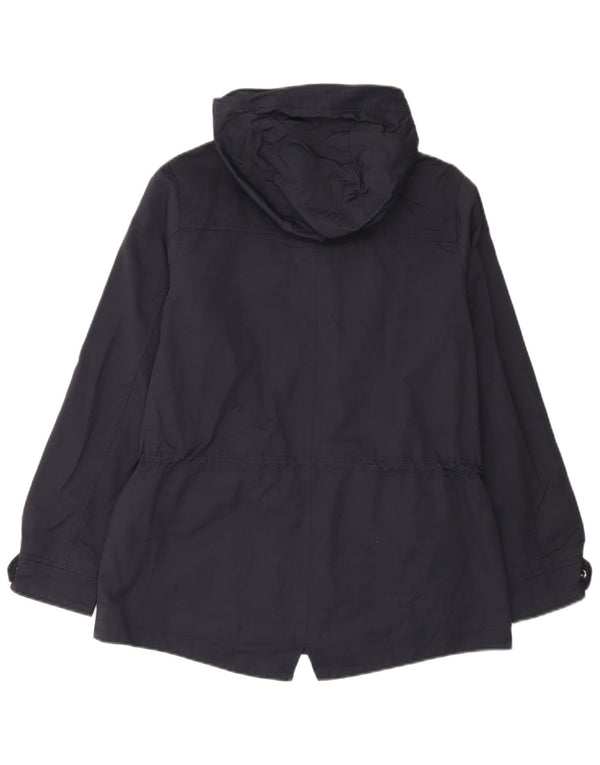 Capa de chuva feminina com capuz grande e grande da Crew Clothing Reino Unido 10 algodão azul marinho pequeno