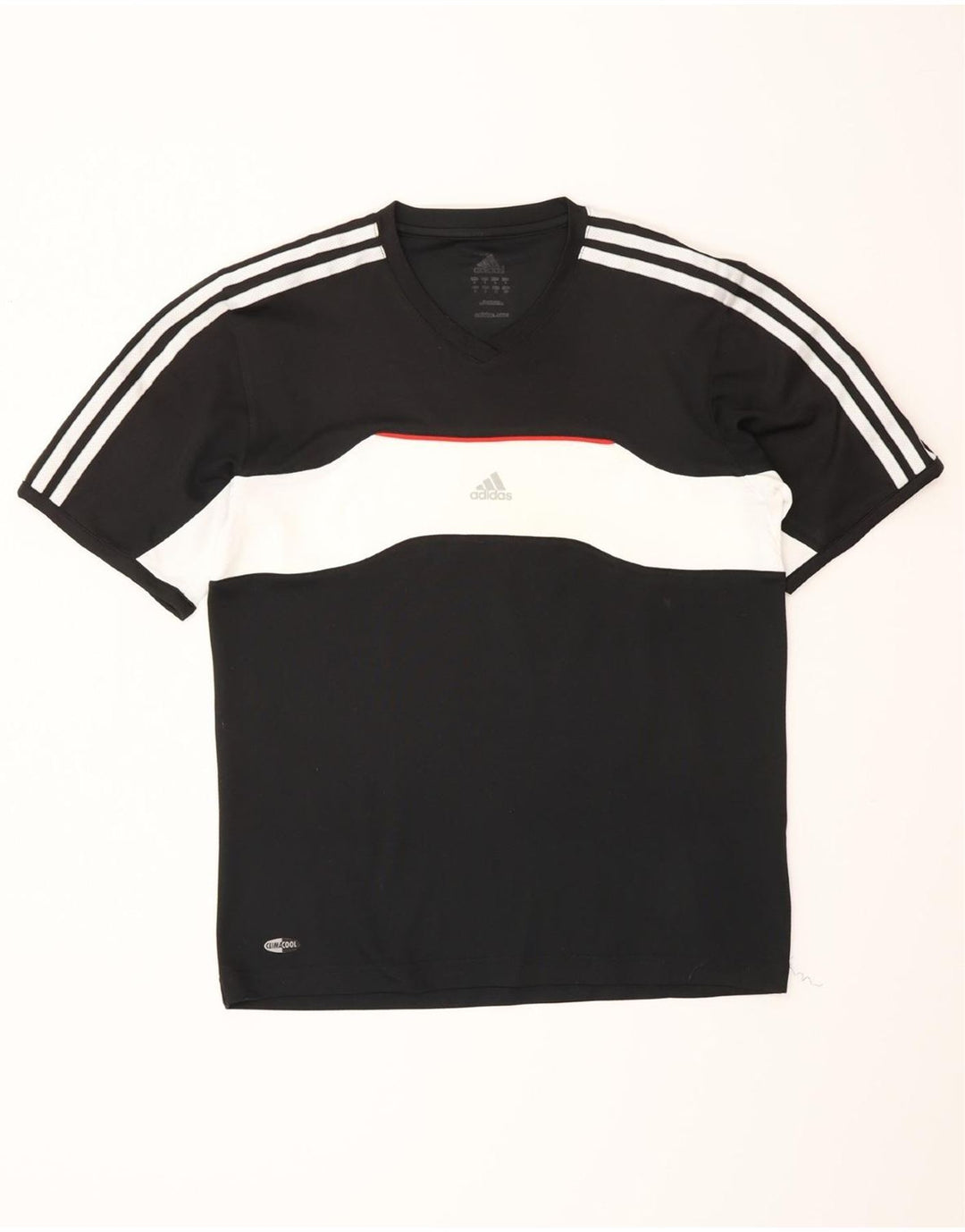 ADIDAS Mens Climacool T-Shirt Top Small Black Colourblock Polyester