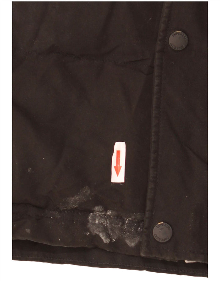 Jaqueta masculina acolchoada com capuz SUPERDRY UK 36 poliéster preto pequeno