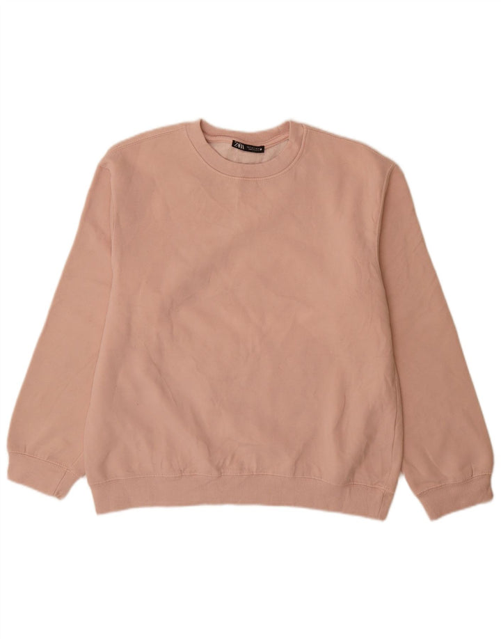 Zara moletom feminino jumper UK 14 rosa médio