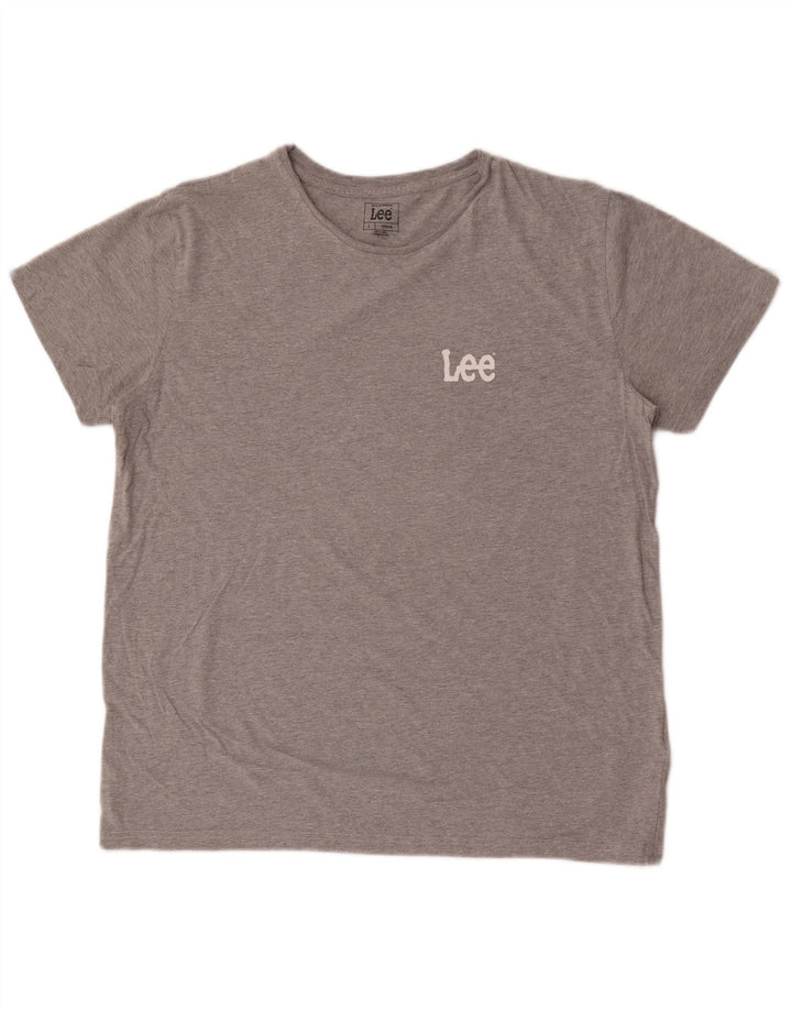 Camiseta masculina Lee grande algodão cinza