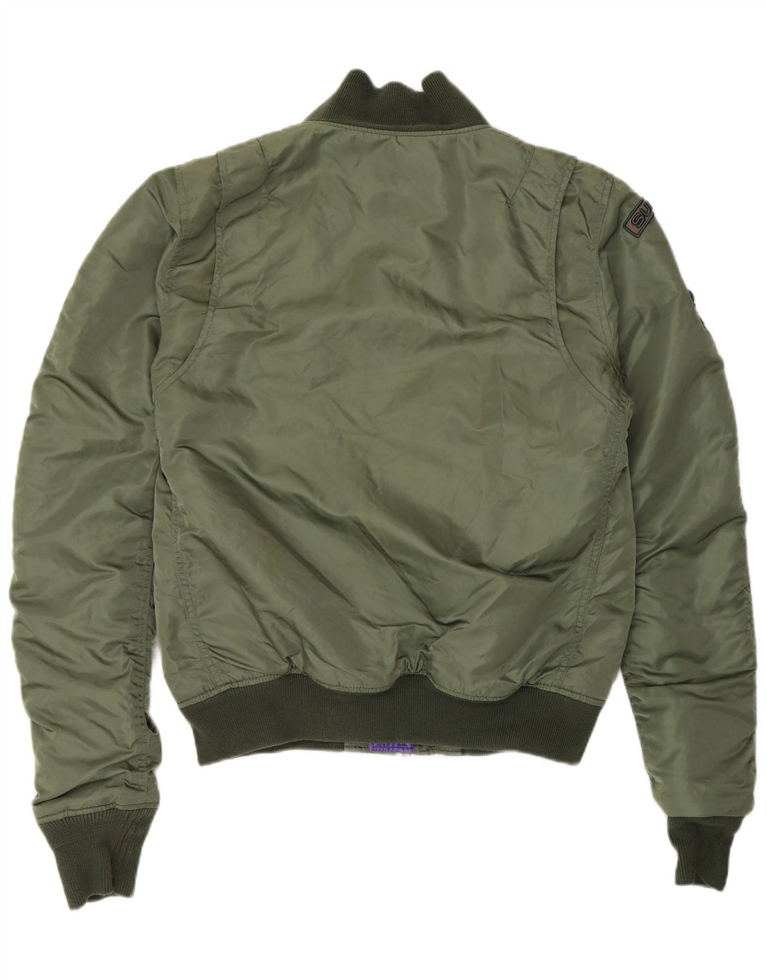 Jaqueta feminina SUPERDRY Flight Aviator Reino Unido 16 grande nylon cáqui