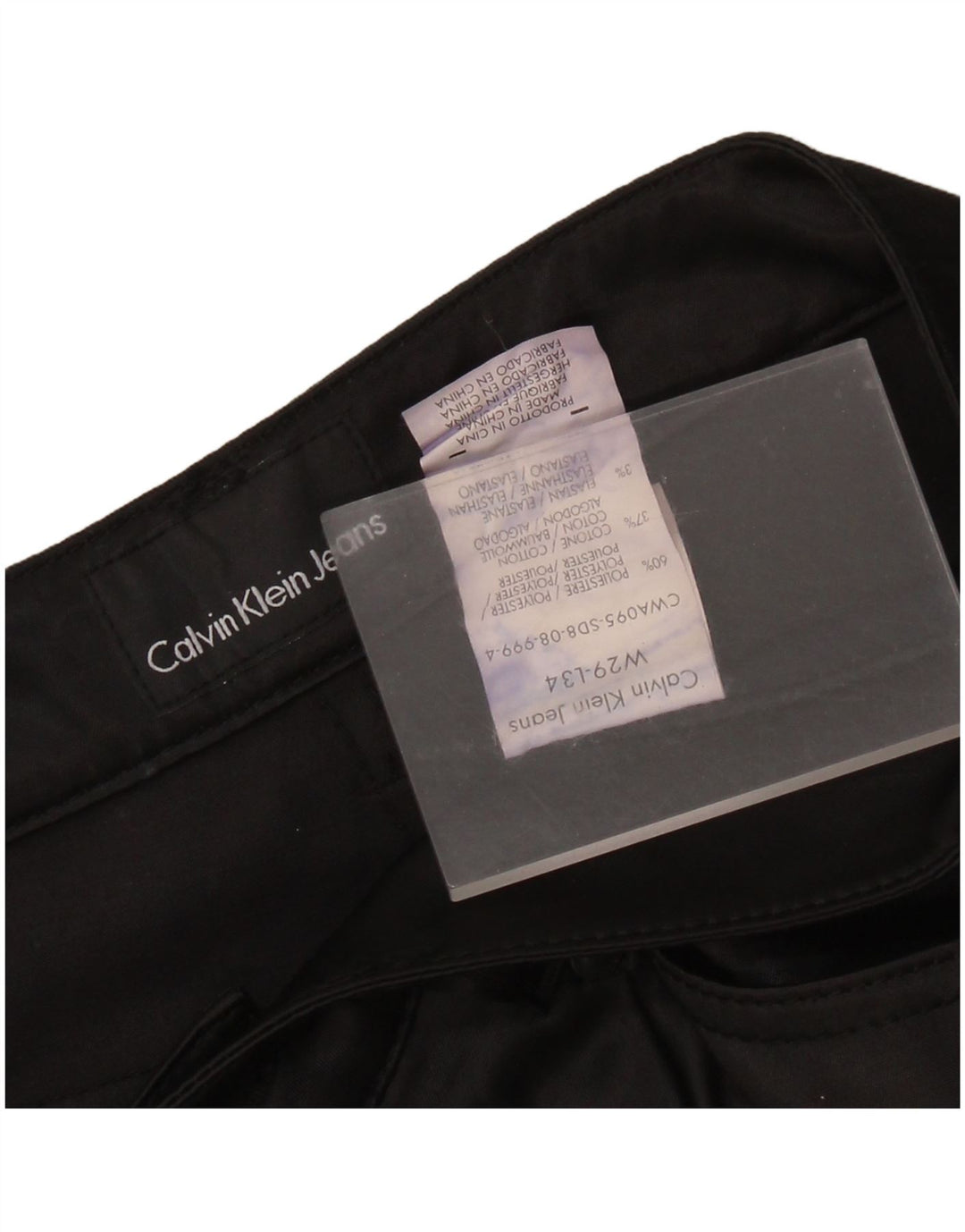 Calça casual feminina CALVIN KLEIN W29 L34 poliéster preto