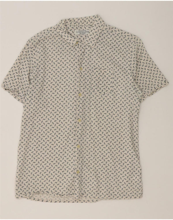 Camisa masculina de manga curta All Saints, médio off white manchado