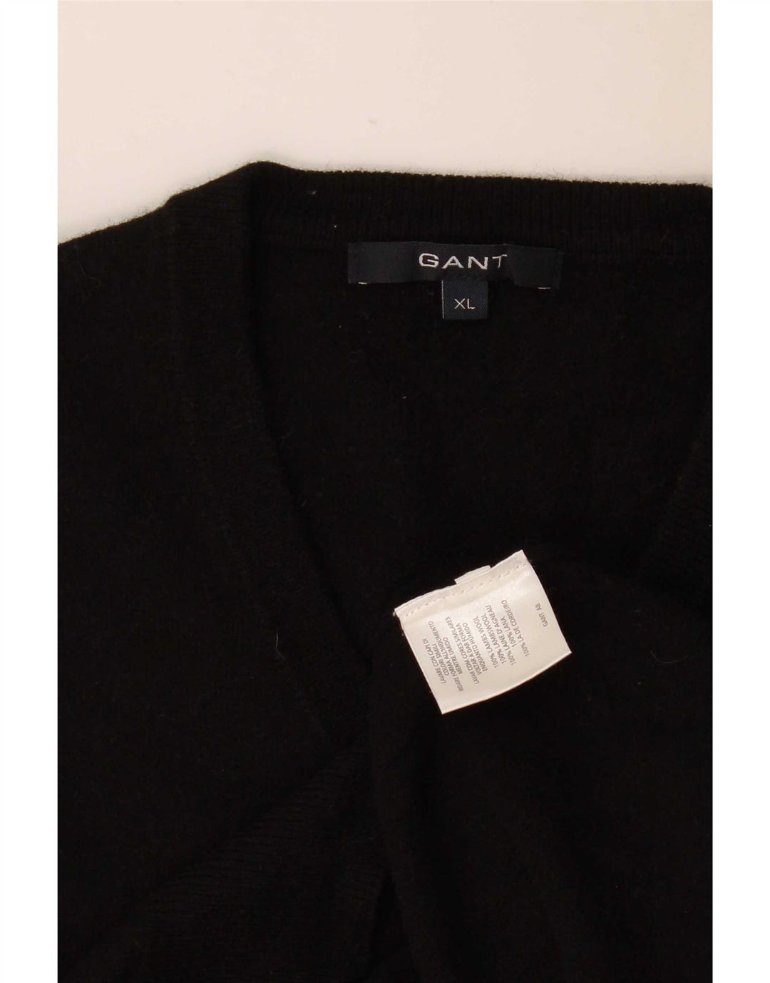 Suéter feminino Gant com decote em V Reino Unido 18 XL lã preta