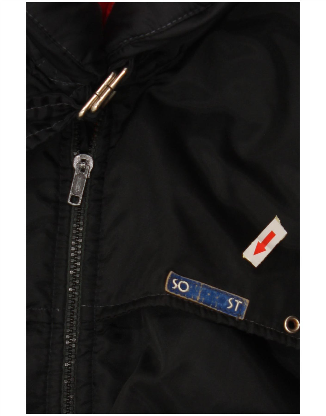 Jaqueta corta-vento masculina VINTAGE IT 54 2XL preto Colourblock poliamida