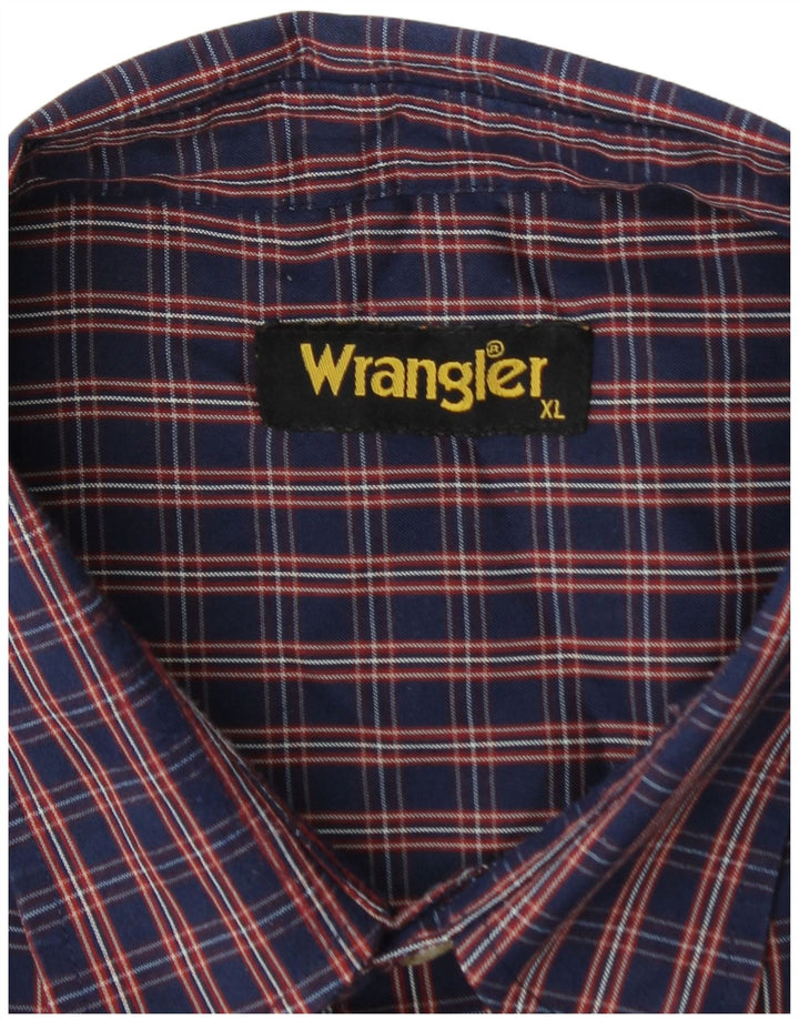 Camisa masculina de flanela WRANGLER XL azul marinho xadrez