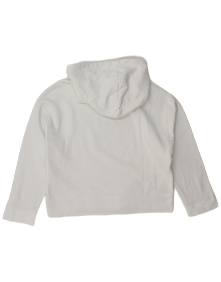Zara Womens Oversized Hoodie Jumper Reino Unido 14 Médio Branco