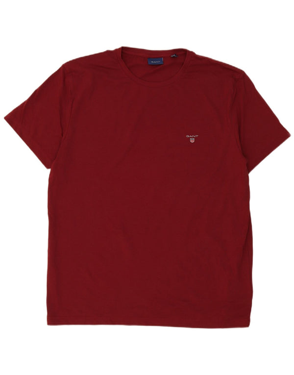 Gant Camiseta masculina Top 2XL Algodão Borgonha