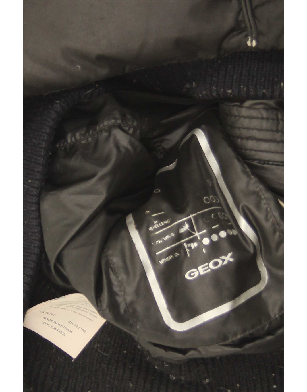 Jaqueta acolchoada feminina Geox UK 8 poliéster preto pequeno