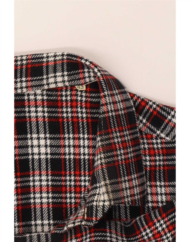 Camisa masculina vintage de flanela tamanho 43 grande xadrez multicolorida