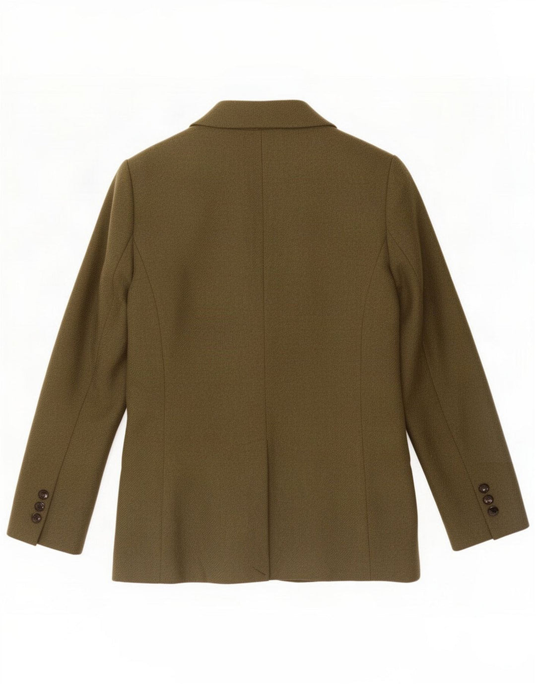 Jaqueta Blazer feminina de 2 botões Stefanel IT 40 pequena lã cáqui