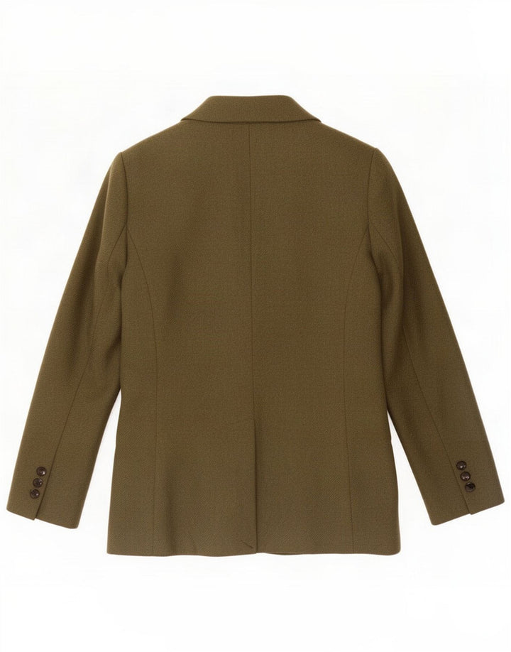 Jaqueta Blazer feminina de 2 botões Stefanel IT 40 pequena lã cáqui