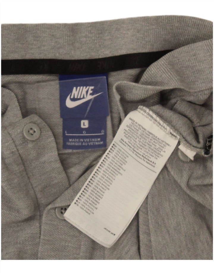 Camisa polo masculina Nike grande algodão manchado cinza