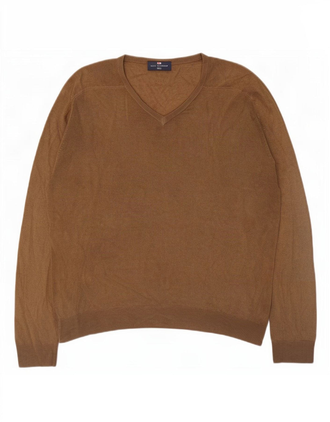 Suéter masculino Marks & Spencer Blue Harbor com decote em V médio bege