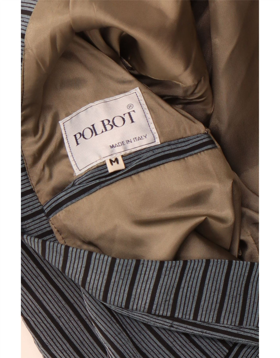 Jaqueta Blazer Masculina Polbot com 3 Botões Reino Unido 38 Risca de Giz Azul Médio