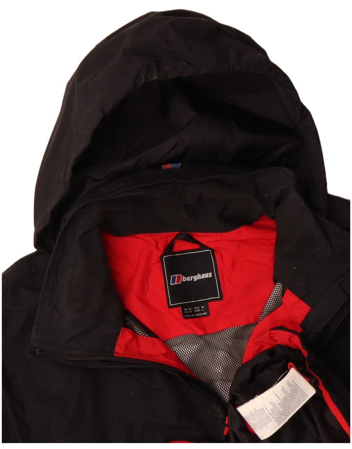 Jaqueta masculina impermeável com capuz Berghaus UK 38 médio preto poliamida esportiva