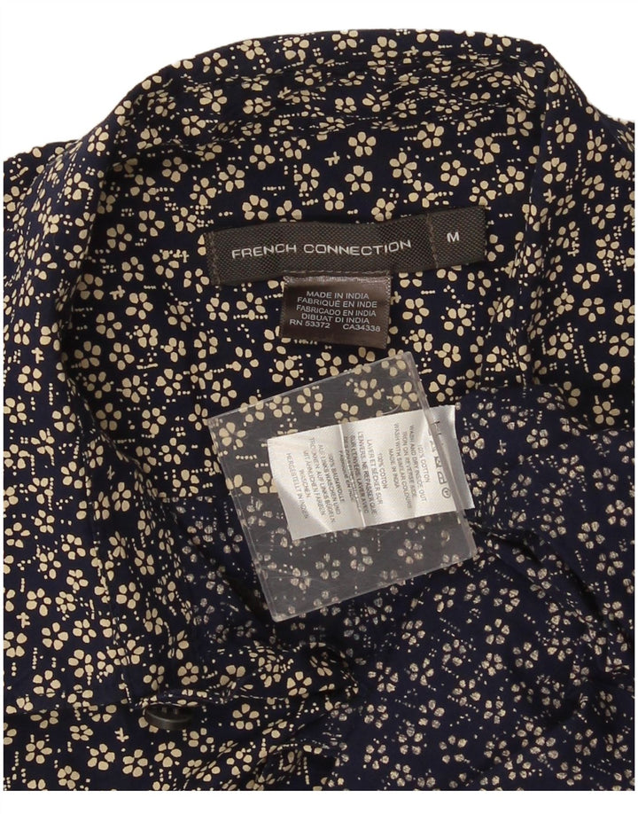 Camisa masculina French Connection média azul marinho floral algodão