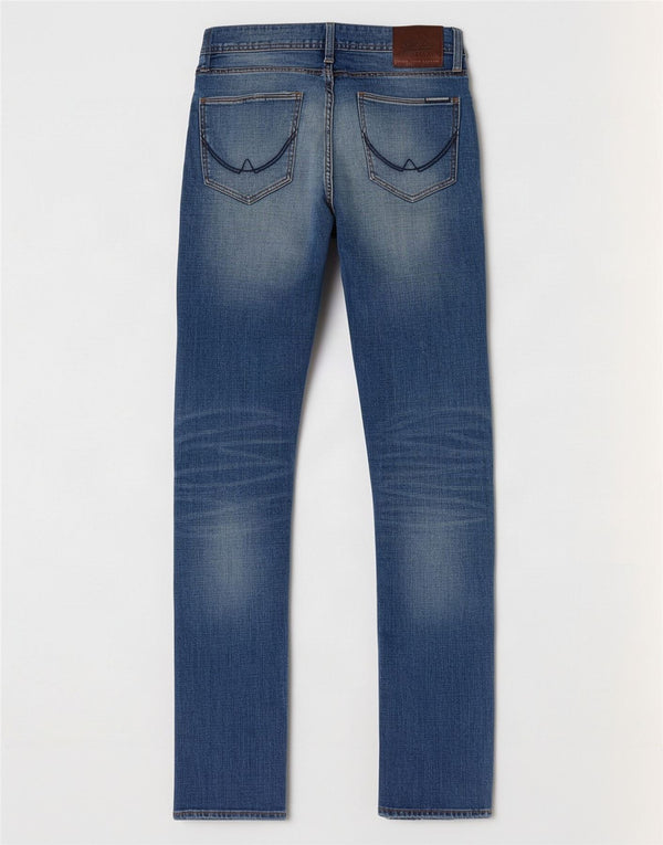 Superdry Mens Corporal Distressed Slim Jeans W31 L32 Azul Algodão