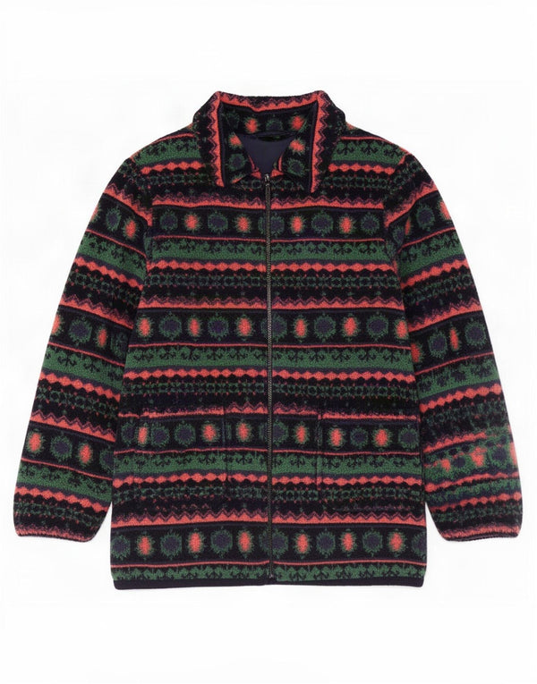 Jaqueta de lã masculina vintage UK 44 2XL multicolorida Fair Isle